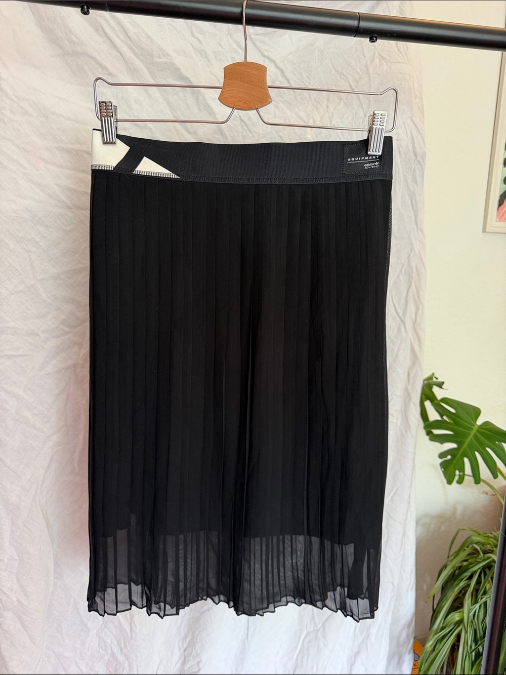 Adidas Black Pleated Midi Skirt